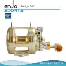 Angler Select Crepúsculo de pesca de mar de aluminio 8 + 1 Rueda de sonido de alarma Trolling carrete de pesca (Twilight 300)